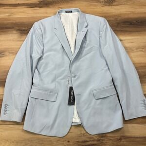 SuitShop Suit Jacket Mens 42R Slim Fit Stretch Polyester Light Blue Wedding New